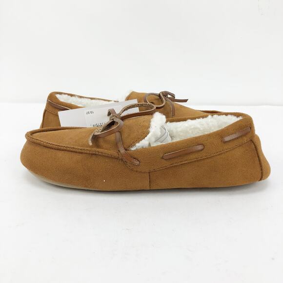 Nordstrom Rack Mens Bonfire Moccasin Slipper Small 7-8 Tan Chestnut NWT - Picture 3 of 9